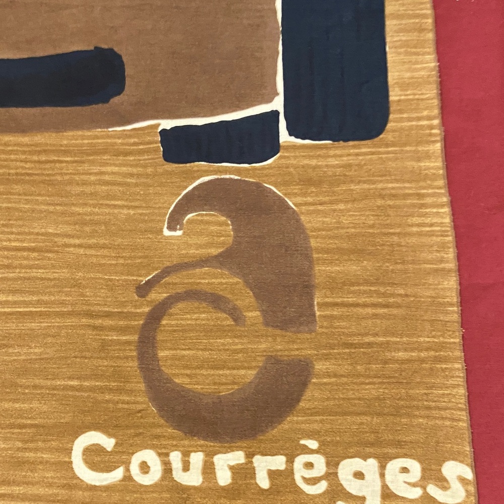 Courrèges Vintage Brown Racing Cotton Car Scarf - Picture 4 of 9
